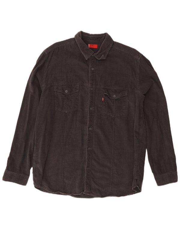 Cămașă Levi's pentru bărbați din velur XL, bumbac gri