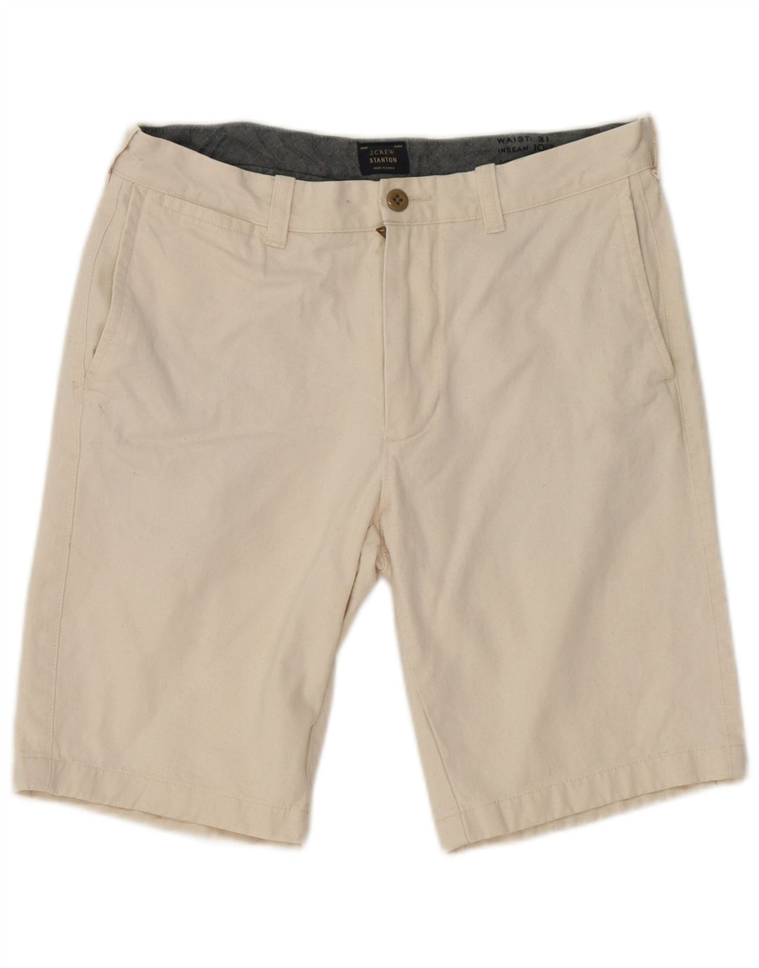 Pantaloni scurți chino Stanton J. Crew pentru bărbați W31, bumbac alb, mediu