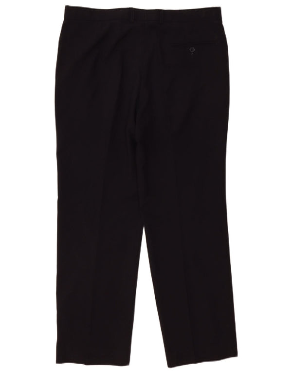 Pantaloni chino drepți pentru bărbați Marks & Spencer W36 L31 poliester bleumarin