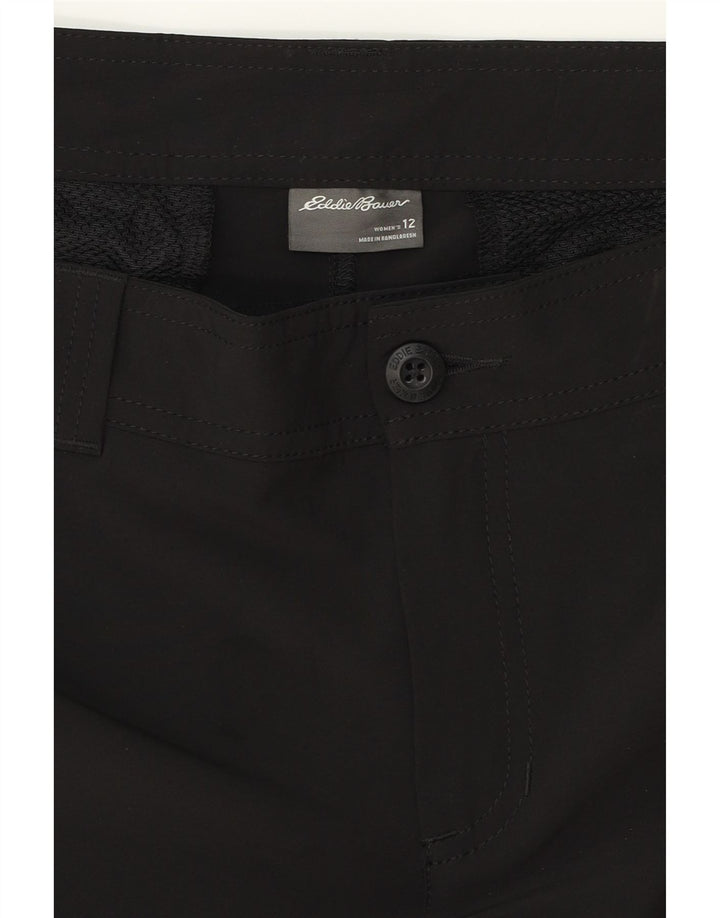 EDDIE BAUER Pantaloni scurti chino pentru femei US 12 Large W34 Poliester negru