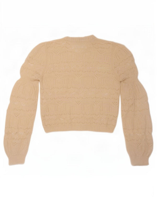 Pulover pentru femeie cu gât de barcă Zara UK 14 Medium Off White