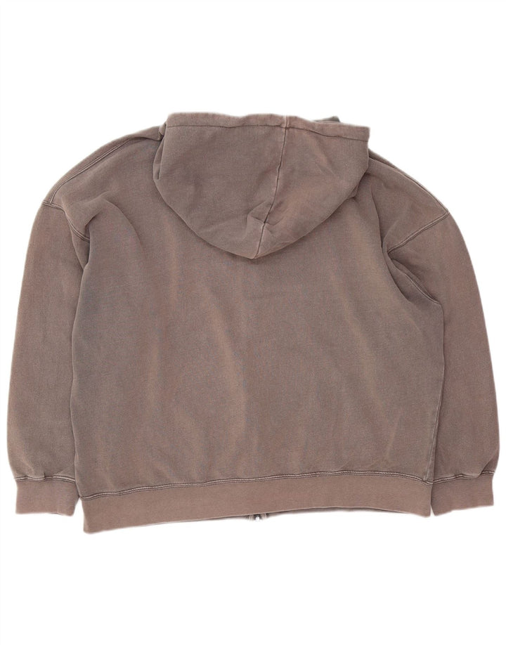 Pulover pentru femei Pull & Bear, supradimensionat, cu fermoar, bumbac gri mediu UK 14
