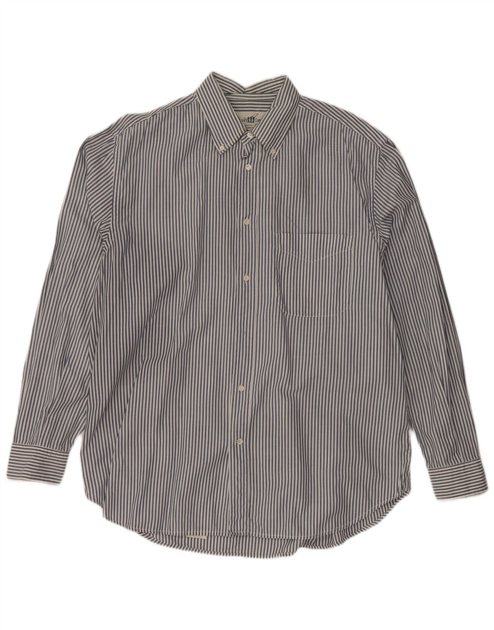 HENRY COTTONS Cămașă pentru bărbați Mărimea 43 XL Bumbac cu dungi albastru bleumarin