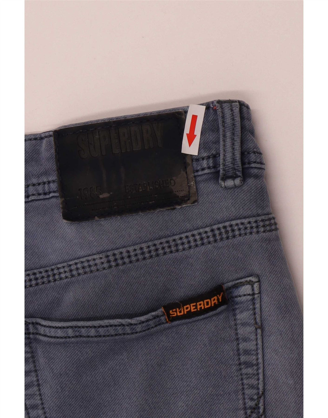 Pantaloni chino slim pentru bărbați Superdry W32 L29 bumbac gri