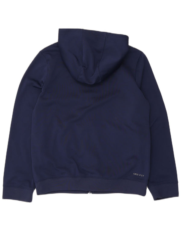 Pulover Nike pentru băieți Dri Fit, cu fermoar, 13-14 ani, XL, bleumarin, bloc de culoare