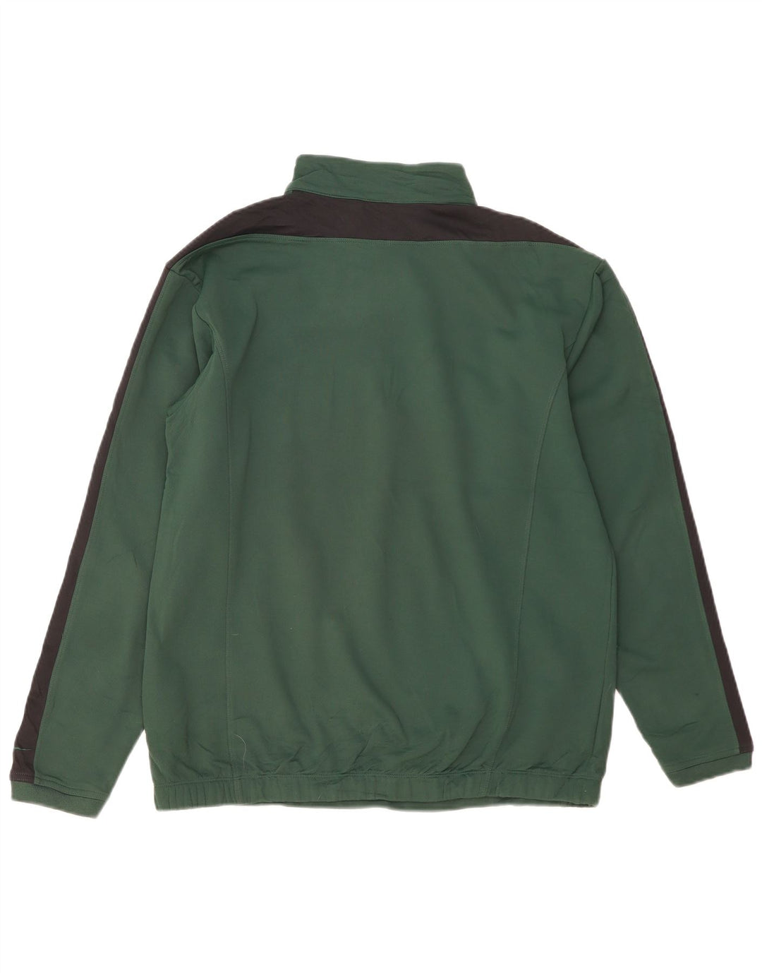 Pulover NIKE pentru bărbați, cu fermoar, cu gât, din poliester color bloc verde