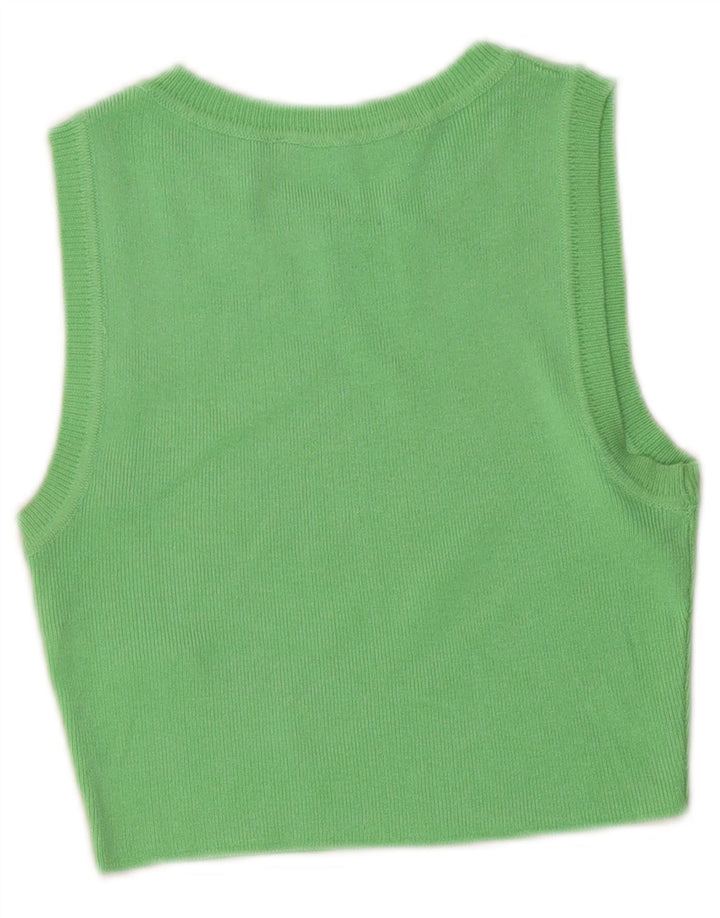 Top cu vestă pentru femei Zara UK 8 Small Green Viscose