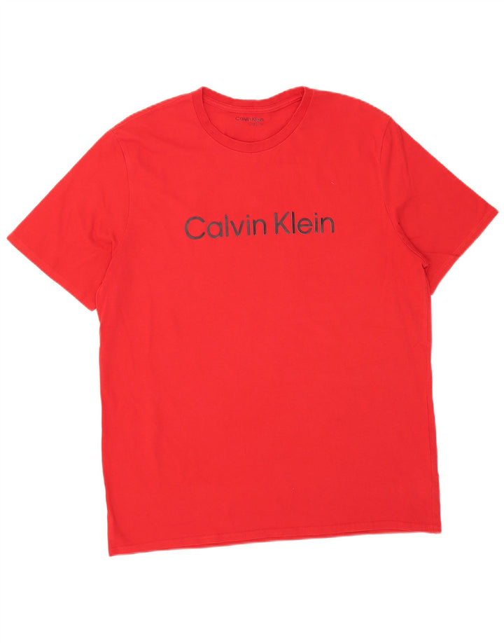 Tricou grafic pentru bărbați CALVIN KLEIN Top mare bumbac roșu
