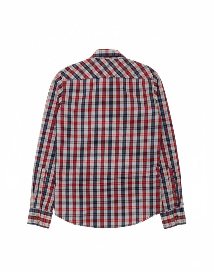 MARLBORO CLASSICS Mens Custom Fit Shirt Small Red Check Cotton Vintage Marlboro Classics and Second-Hand Marlboro Classics from Messina Hembry 