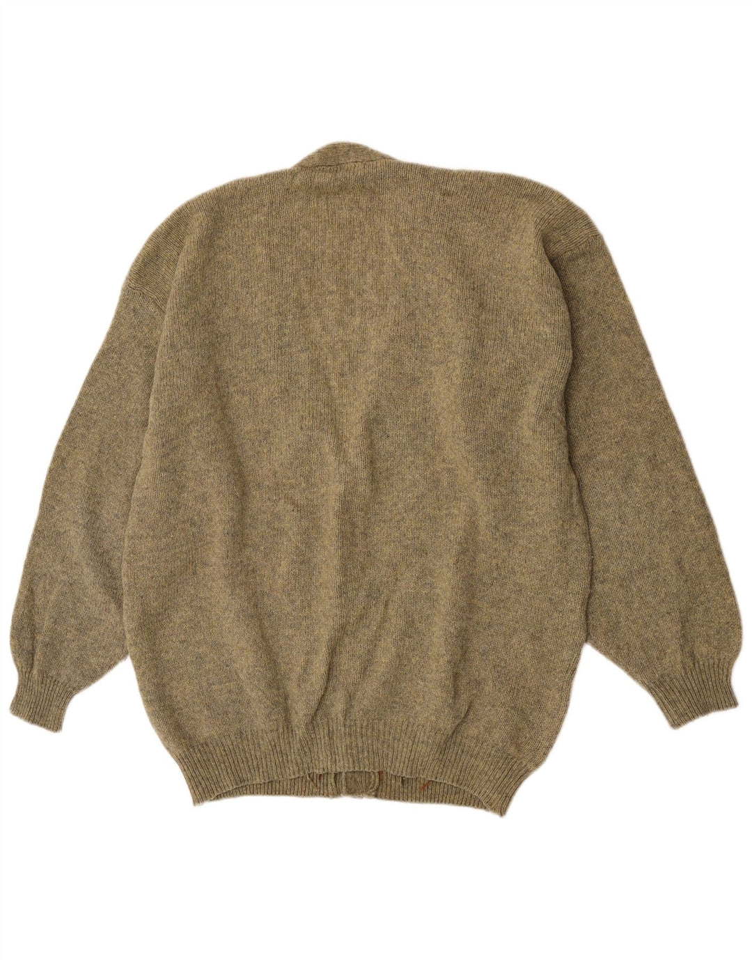 Pulover Cardigan Vintage pentru bărbați XL Kaki Argyle/Diamond Wool