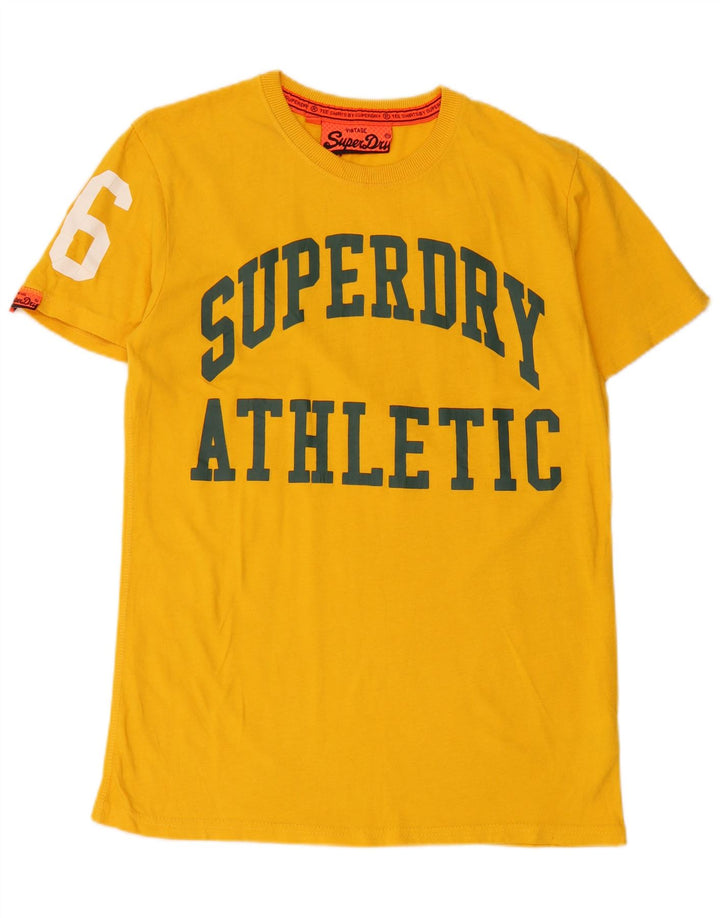 Tricou grafic pentru bărbați Superdry Top din bumbac galben mediu