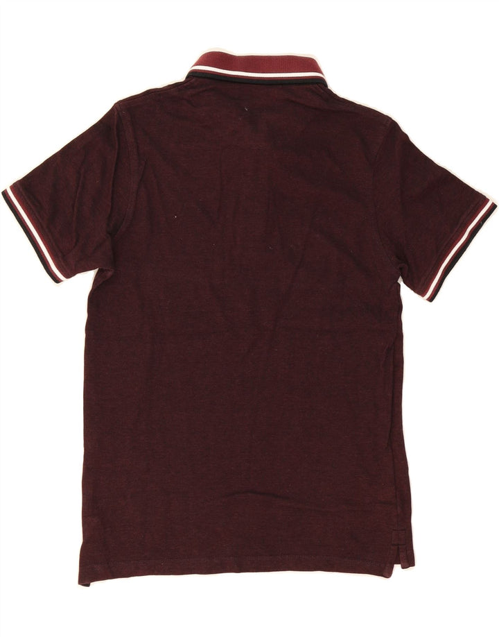 JACK & JONES Mens Regular Polo Shirt Small Maroon Cotton Vintage Jack & Jones and Second-Hand Jack & Jones from Messina Hembry 