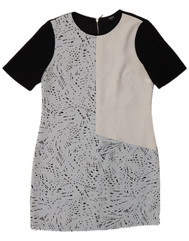 Rochie Oasis pentru femei cu model abstract, UK 12 Medium Blue Colorblock