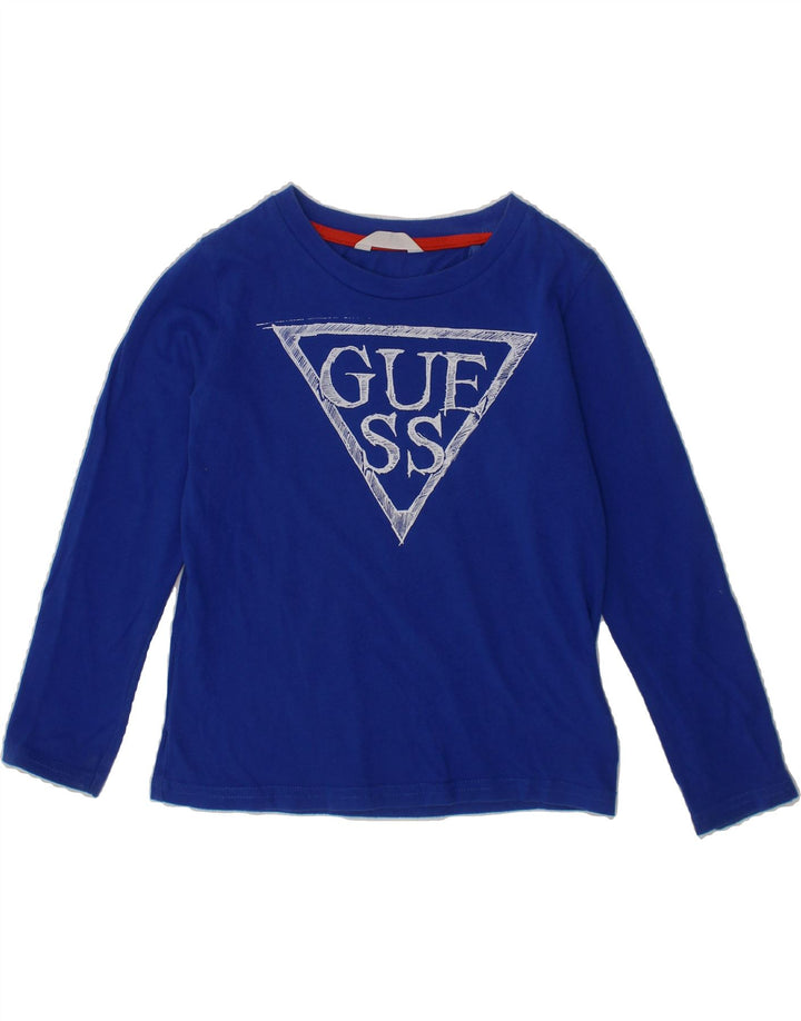 GUESS Boys Graphic Top Long Sleeve 3-4 Years Blue Cotton Vintage Guess and Second-Hand Guess from Messina Hembry 