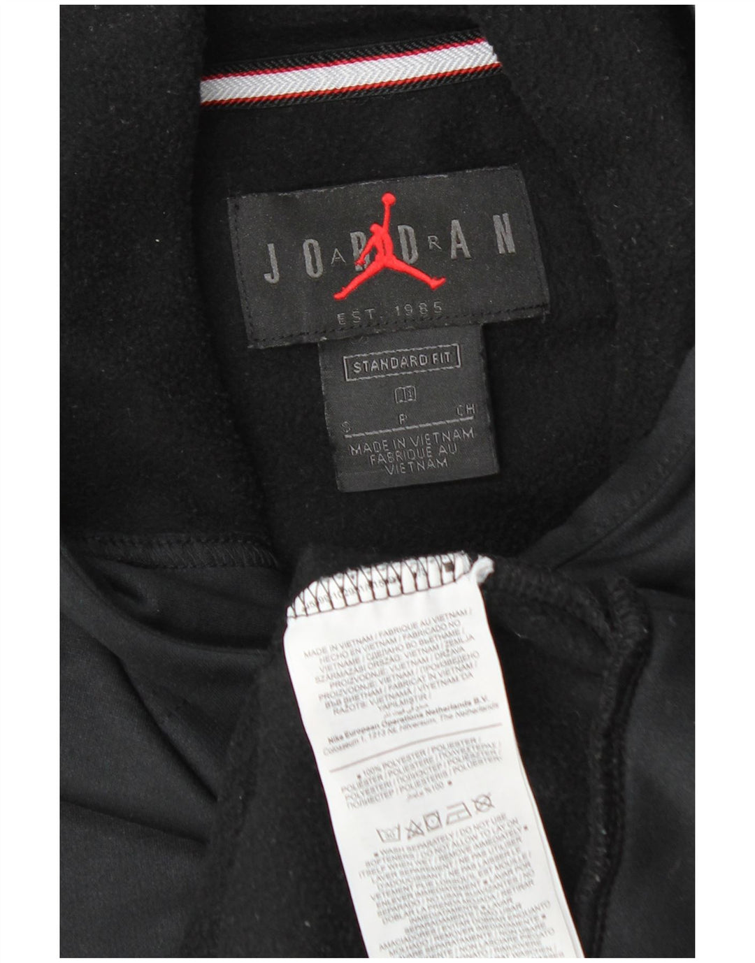 Pulover Jordan pentru bărbați, cu captură standard, poliester mic, negru