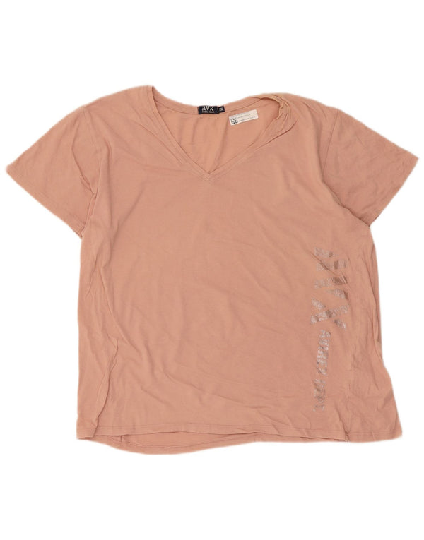 Avirex Tricou grafic pentru femei Top UK 20 2XL Pink Bumbac