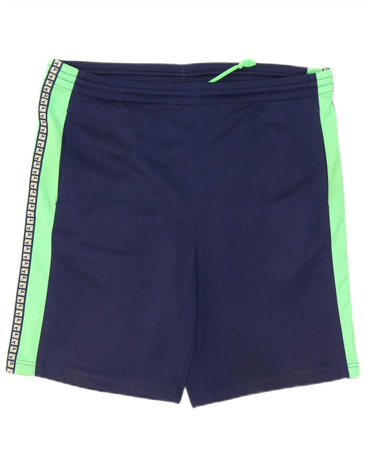 Pantaloni scurți sport grafic Diadora pentru bărbați, mari, bleumarin, poliester color bloc