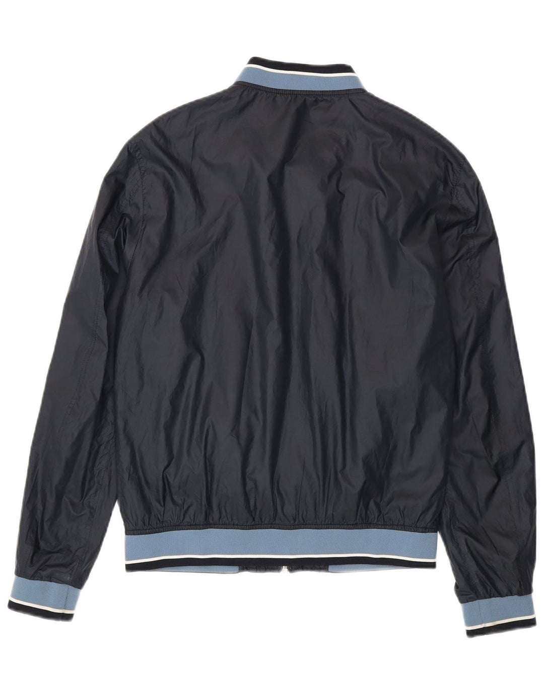 Jachetă Bomber pentru bărbați Zara UK 40 mare, albastru bleumarin, poliester color bloc