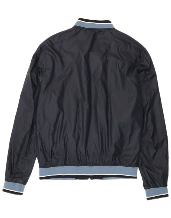 Jachetă Bomber pentru bărbați Zara UK 40 mare, albastru bleumarin, poliester color bloc