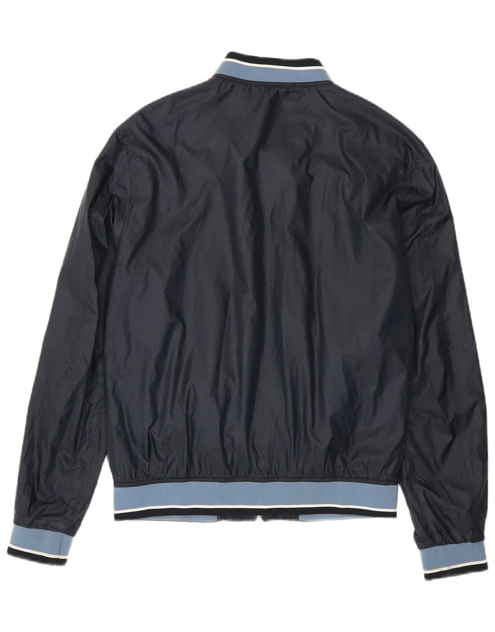 Jachetă Bomber pentru bărbați Zara UK 40 mare, albastru bleumarin, poliester color bloc