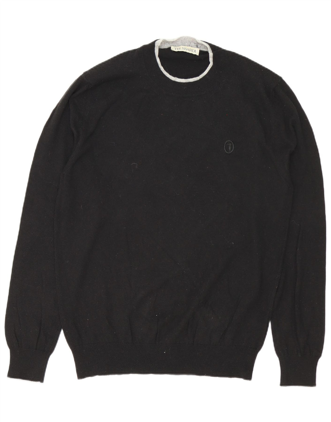 Pulover Trussardi pentru bărbați cu gât crew pulover XL poliamidă neagră