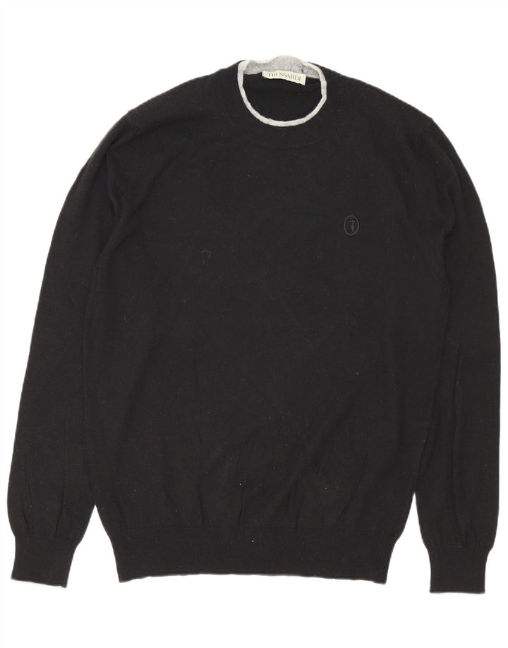 Pulover Trussardi pentru bărbați cu gât crew pulover XL poliamidă neagră