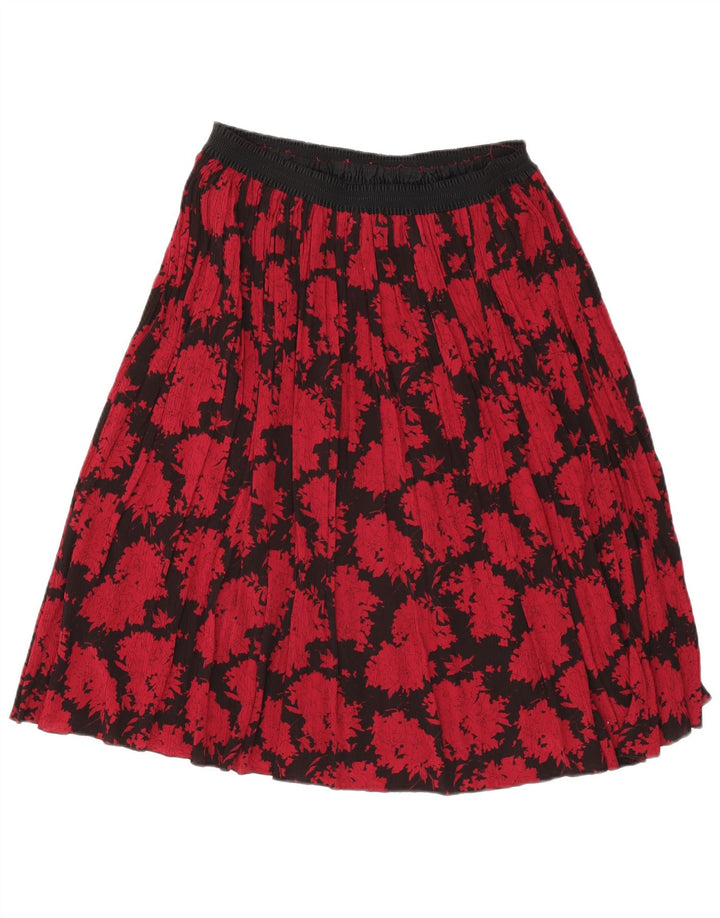 Fusta A-Line pentru femei Vintage W30 Poliester Floral Roșu Mediu