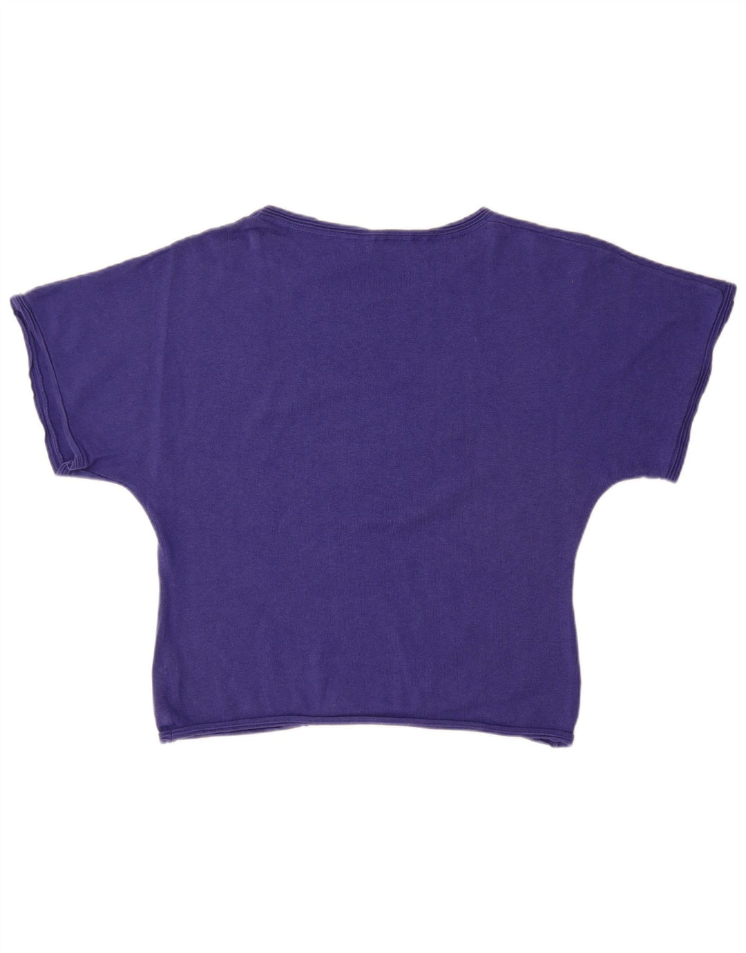 FAT FACE Pulover pentru damă cu mânecă scurtă, cu gât de barcă, Marea Britanie 16 Violet mare