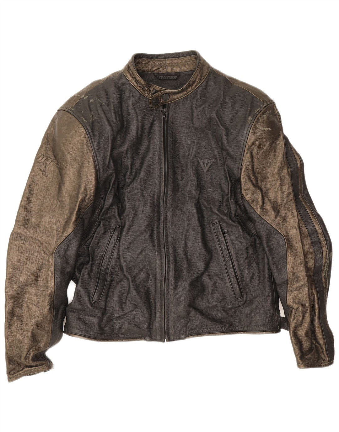 Jachetă Dainese din piele pentru bărbați EU 54, mare, neagră, color block