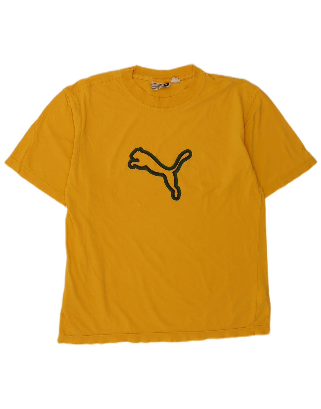 Tricou grafic Puma pentru bărbați Top din bumbac galben mediu
