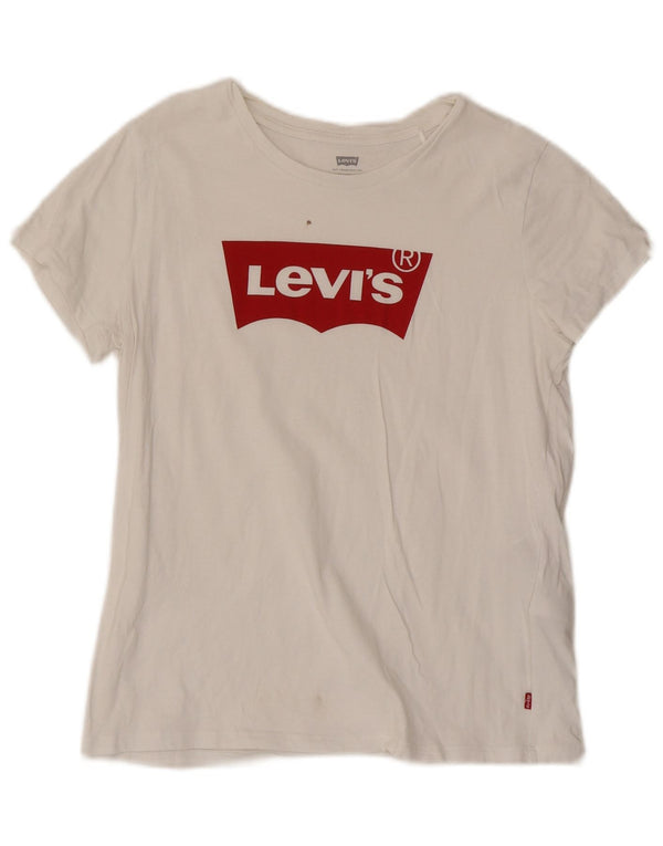Tricou cu grafic Levi's pentru femei Top UK 12 Medium White Bumbac