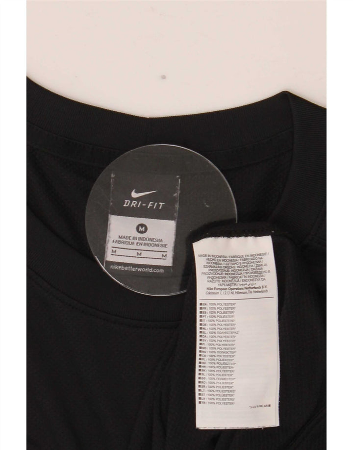 Nike pentru bărbați Dri Fit Top cu mânecă lungă, poliester mediu negru