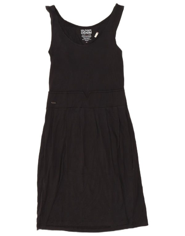 Rochie de bază fără mâneci Tommy Hilfiger pentru femei UK 10 Small Black Viscose