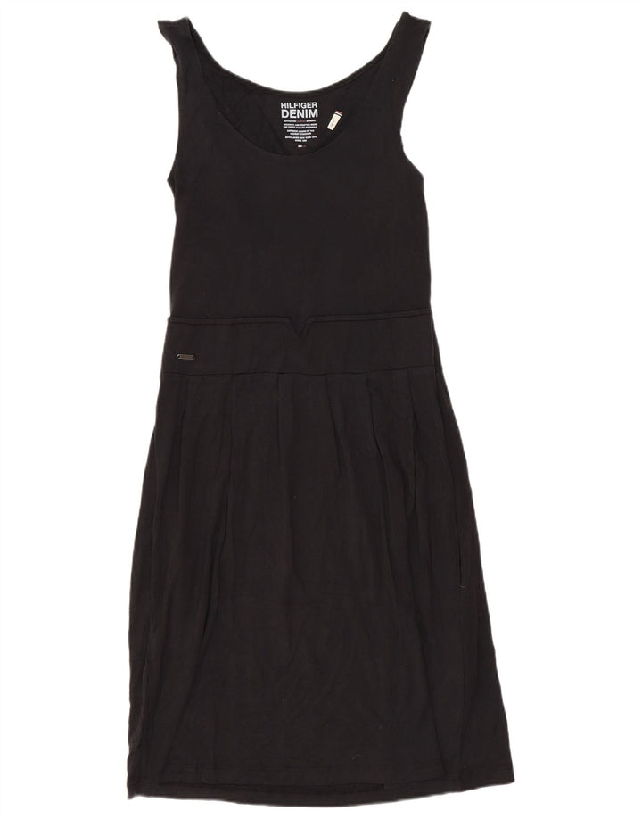 Rochie de bază fără mâneci Tommy Hilfiger pentru femei UK 10 Small Black Viscose