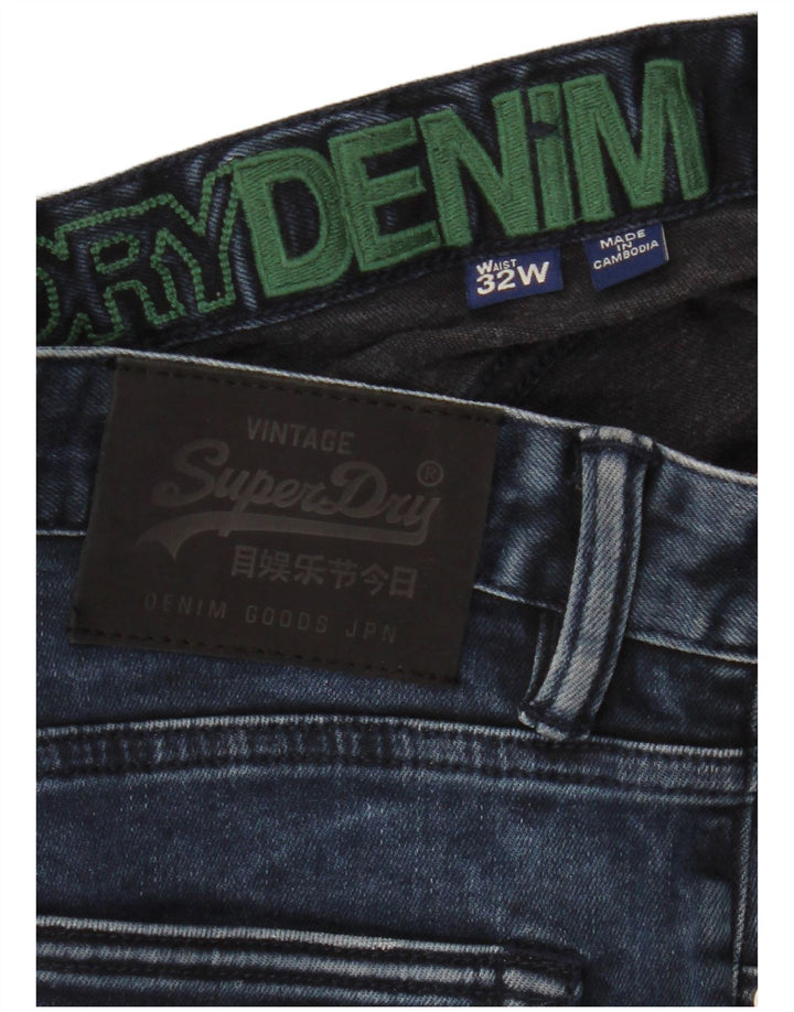 Pantaloni scurți din blugi pentru bărbați Superdry W32, bumbac, albastru bleumarin mediu