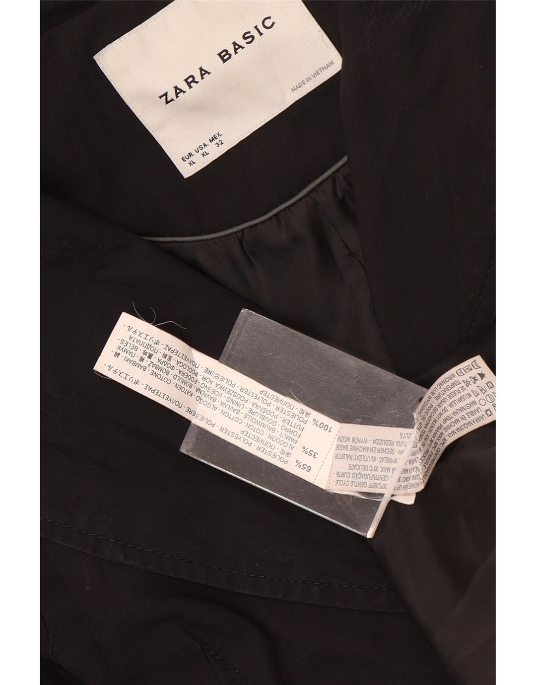 Trenci pentru femei Zara UK 18 XL Poliester negru