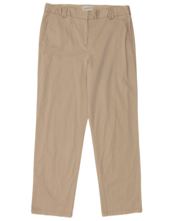Marks & Spencer Womens Classic Chino Trousers UK 14 Large W32 L29 Beige