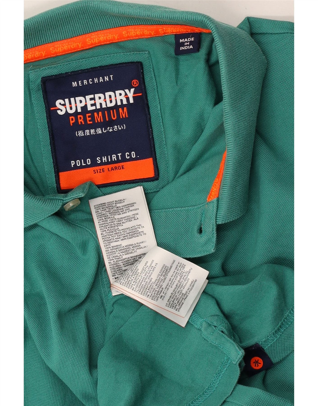 Tricou polo pentru bărbați Superdry, bumbac verde mare