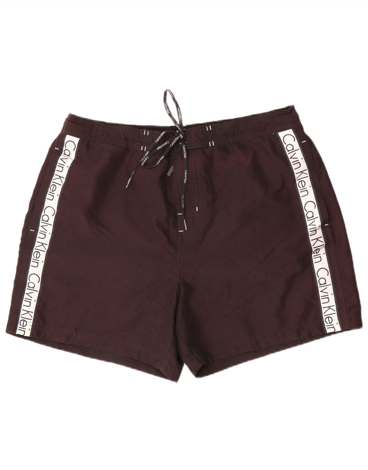 Pantaloni scurți de înot grafic Calvin Klein pentru bărbați XL poliester color bloc negru