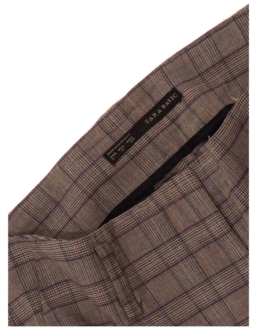 Pantaloni chino slim pentru femei Zara Mici L26 L27 Gri Check