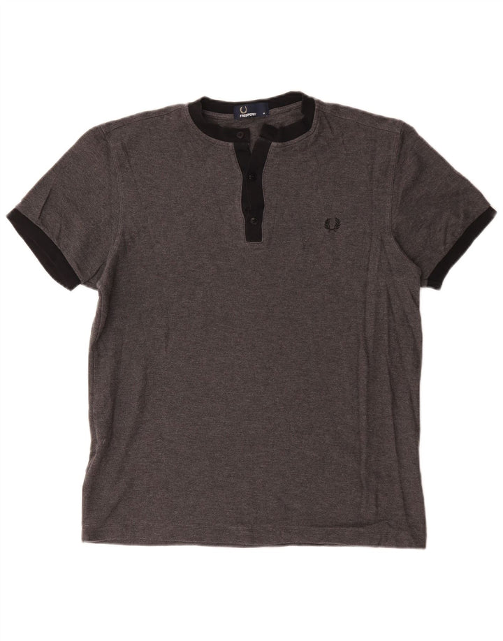 Tricou Fred Perry pentru bărbați Top din bumbac gri mediu