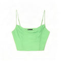 Top Crop pentru femei Zara UK 12 Medium Green Viscose