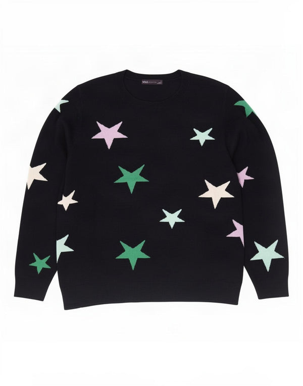Pulover pentru femei Marks & Spencer cu decolteu triplu UK 18 XL bleumarin