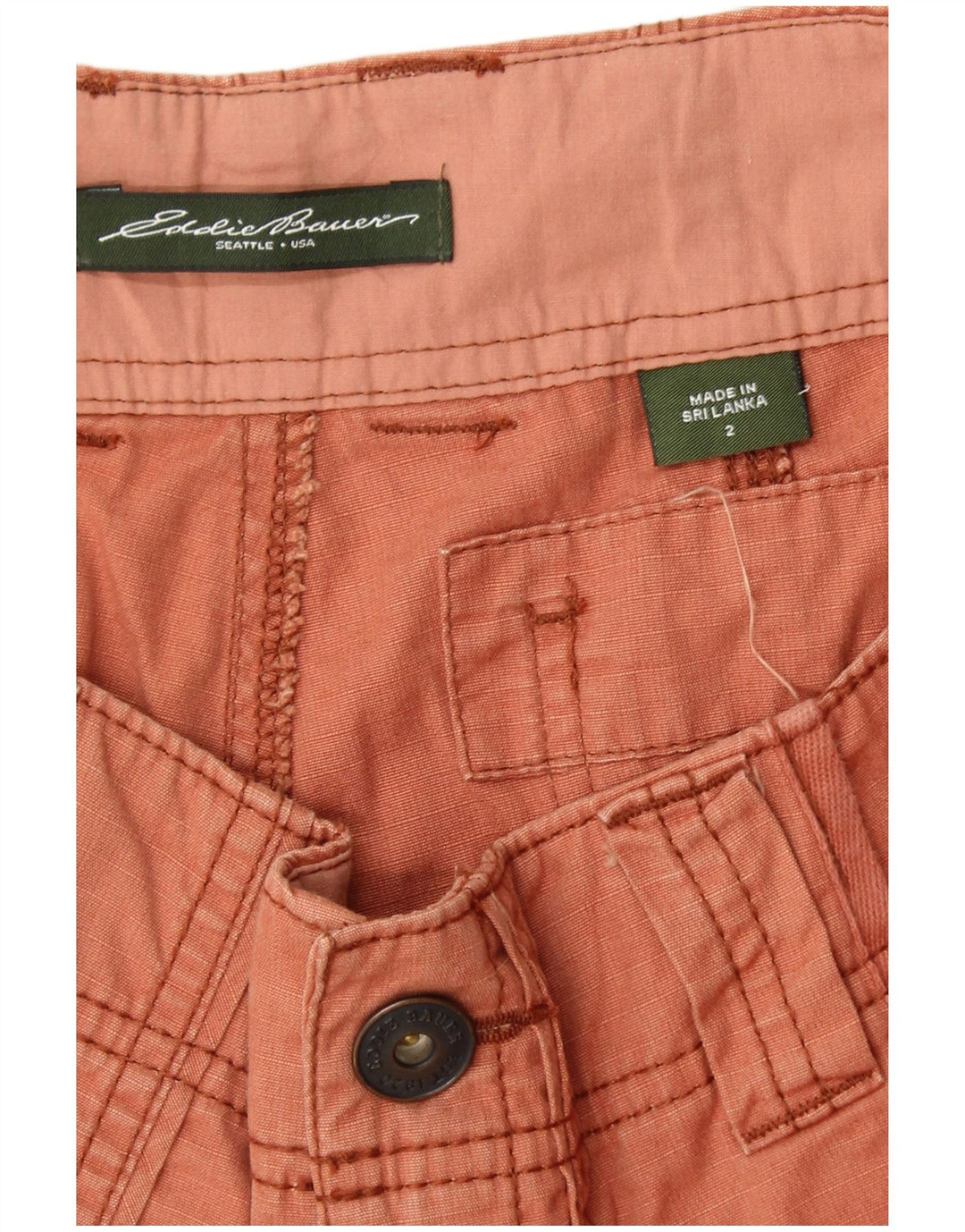 EDDIE BAUER Pantaloni scurti cargo pentru femei US 2 XS W28 bumbac portocaliu