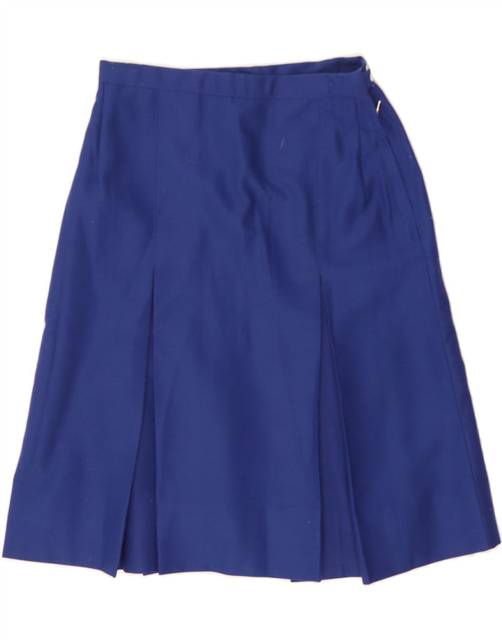 VINTAGE Womens A-Line Skirt W28 Medium Blue Polyester Vintage Vintage and Second-Hand Vintage from Messina Hembry 