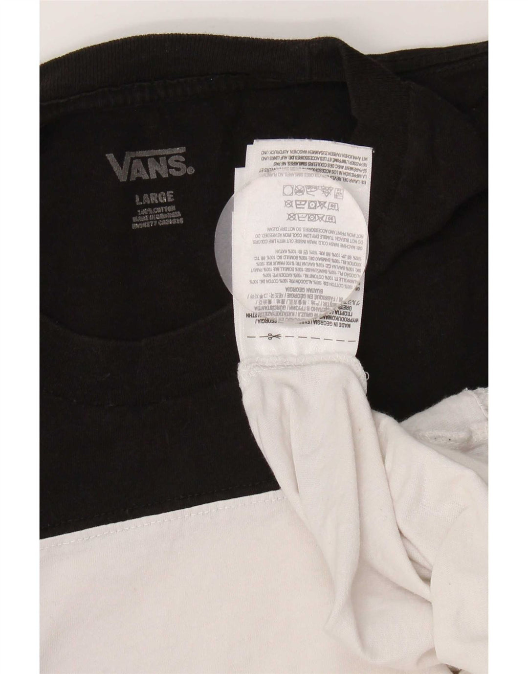 Tricou pentru bărbați Vans Top mare, alb, din bumbac color bloc
