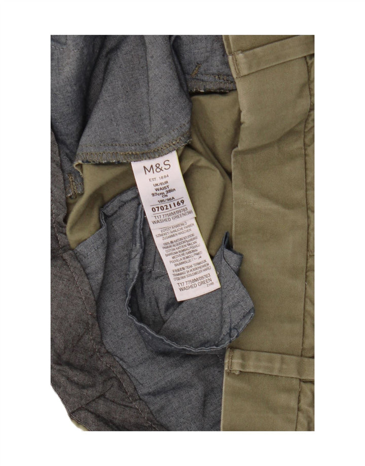 Pantaloni scurți chino pentru bărbați Marks & Spencer W38 XL, bumbac verde