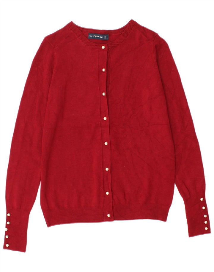 Pulover cardigan pentru femei Zara UK 8 Small Red Viscose