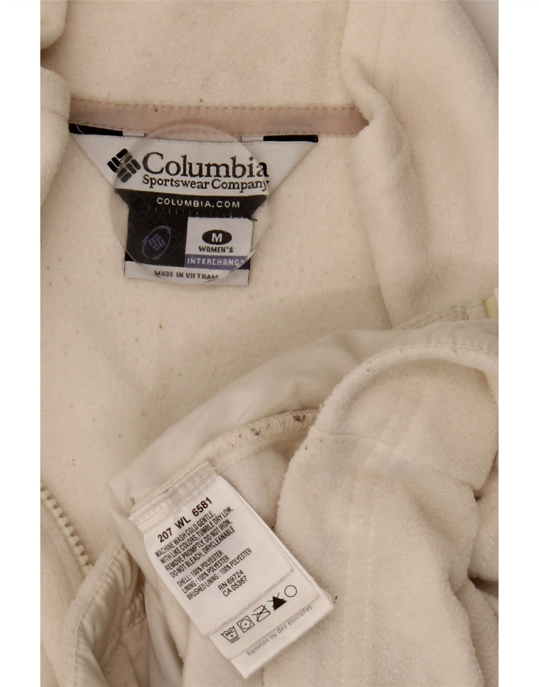 Jachetă Columbia pentru femei Liner Fleece UK 14 Poliester alb mediu