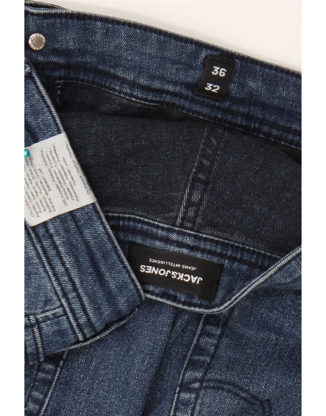 Blugi slim pentru bărbați Jack & Jones W36 L32 bumbac albastru
